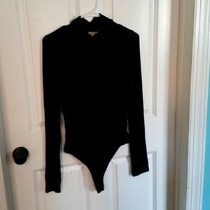 Gianni Bini black faux turtle neck body suit